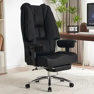 Big and Tall Office Chair 400lbs Wide Seat, Mesh High Back Executive Office Chair with Foot Rest, Ergonomic Office Chair (Mesh Black)
