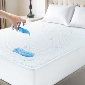 Hannah Bedding Waterproof Cooling Mattress Protector – Breathable & Moisture‑Wicking, Soft and Noiseless Deep‑Anti‑Slip Elastic Fit – Hypoallergenic , Machine‑Washable and Durable for Ultimate Comfort