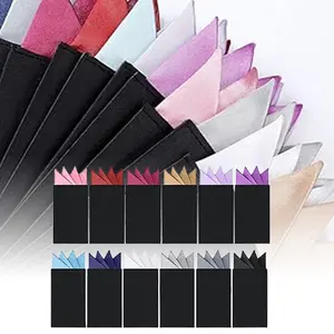 12 Piece Men's Plug-in Pocket Towel Prefolded Suit Pocket Squares Solid Color Handkerchief for Suit Wedding Party Fashion Accessories