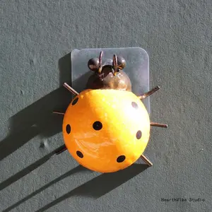 Metal Garden Wall Art Decorative Set of 4 Cute Ladybugs Outdoor Wall Sculptures, Backyard Decor, Yard Decor,summervibes
