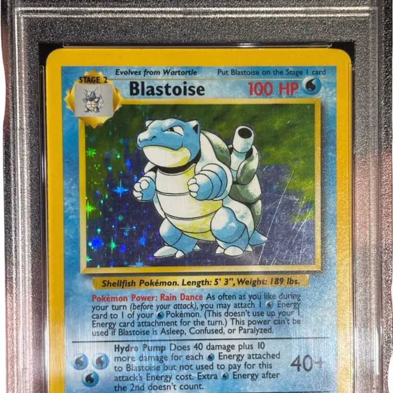 TCG Holo Rare Blastoise Card - 2/102 #2, 1995, NM Condition, PSA 6 Graded