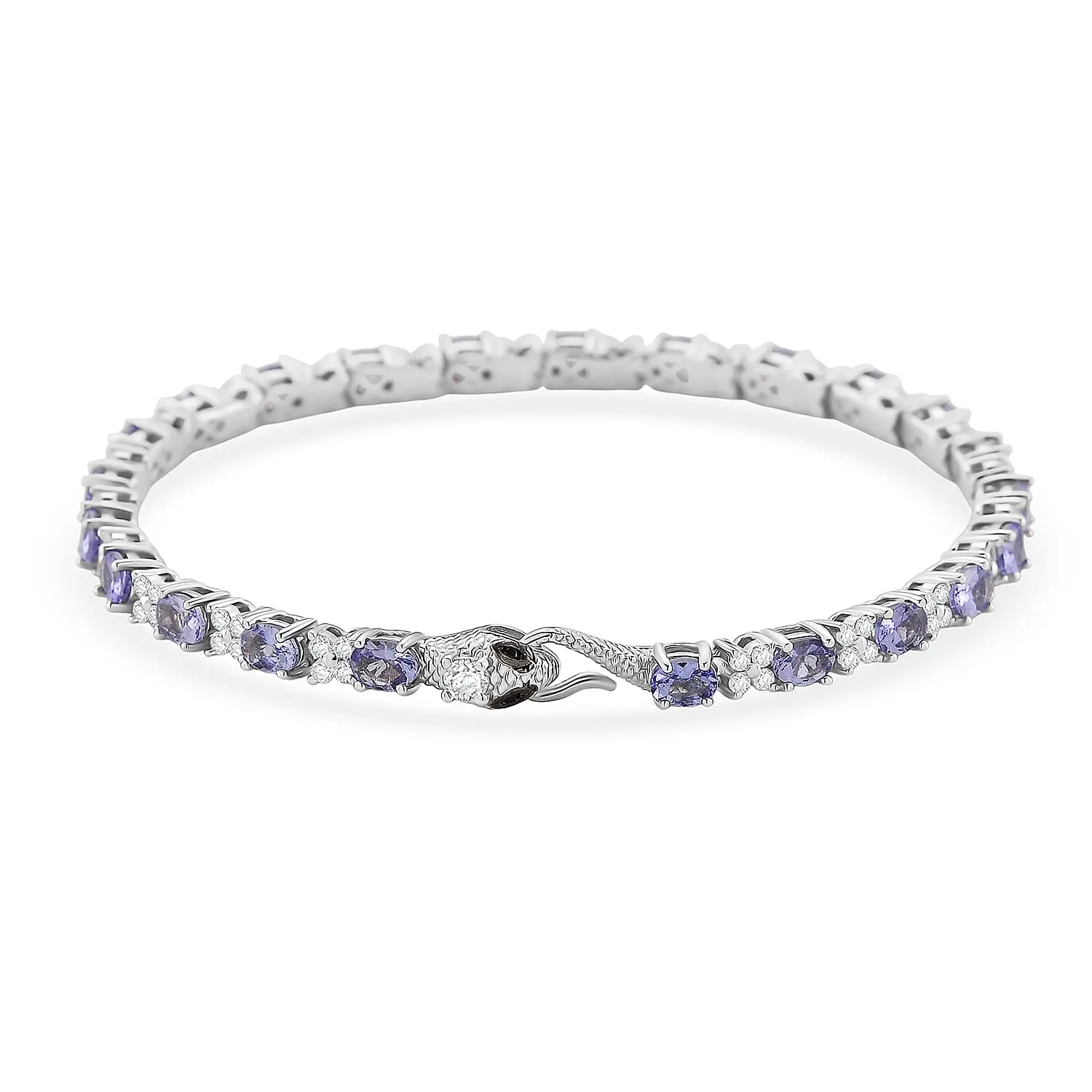 Multi Gemstone Bracelet in Rhodium Over Sterling Silver (6.50 In) 6.50 ctw