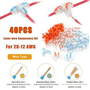 40pcs T-Type Connector Terminals, Durable & Reliable Connectors, Ideal for Various Applications, Perfect for DIY Projects