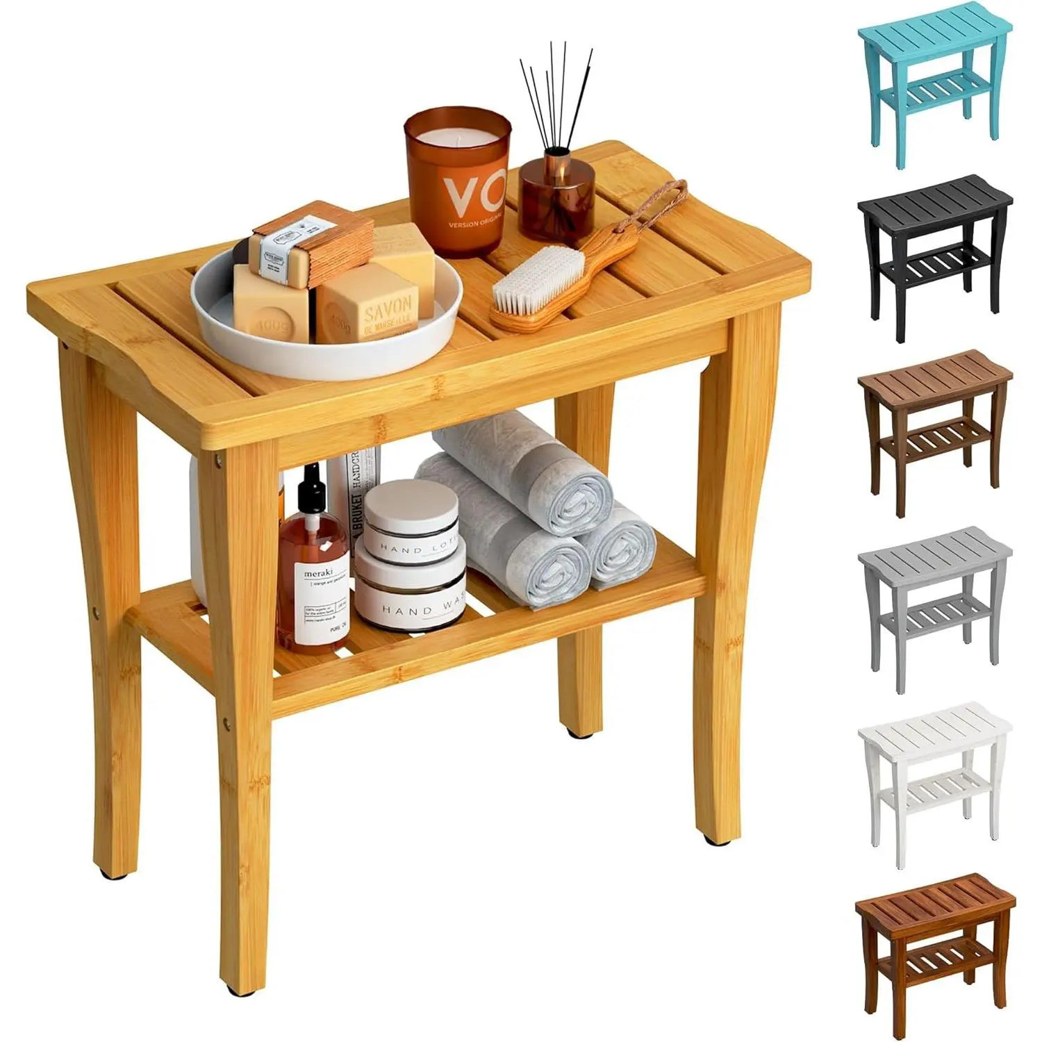 Shower Bench Stool with Storage Shelf,  Shower Chair  Bath Seat, Shower Stool for Inside Shower, Bathroom Bench Seat for Adults  Seniors for Indoor or Outdoor Use