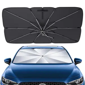 Windshield Sun Shade Umbrella, Protect Car from Sun Rays & Heat Damage Keep Cool and Protect Interior, Foldable Car Umbrella Sunshade with UV Block Car Front Window