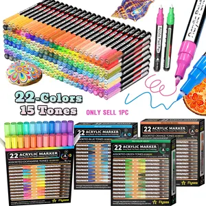 22 Colors Valveless Liquid Marker Pens, 15 Color Families, Fine Tip 0.7mm, Quick-Dry Ink, Ideal for Art, Craft, and DIY Projects