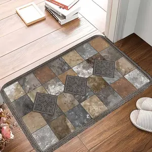 Marble Floor Mat Antique Medallion Print Luxurious NonSlip & Durable Ideal for Living Room Foyer Bedroom Kitchen Hallway Office Decor Entryway Rug