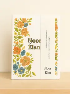 Noor Élan Élan Grace Embroidered Journal with Graceful Floral Detailing Refined Ivory Finish for Journaling Affirmations Planning or Gifting