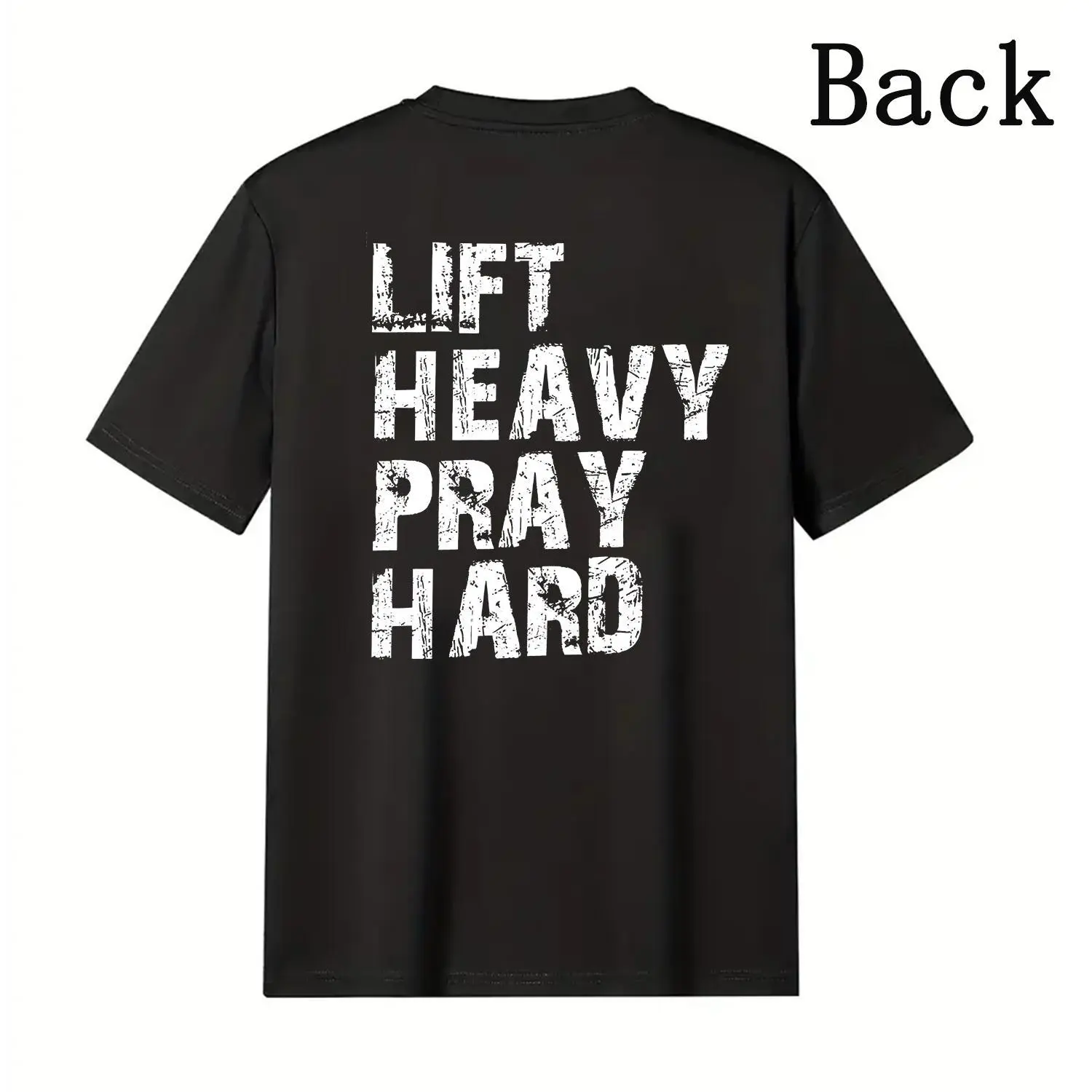 Lift Heavy Pray Hard" Christian Gym T-Shirt, Motivational Faith-Based Streetwear