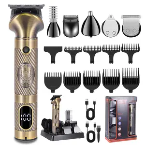 6-In-1 Hair Trimmer Set, Cordless Hair Trimmer with T-Blade, Portable Beard Trimmer for Men, Professional Hair Clipper for Barber Shop, Electric Shaver Razor, Men's Grooming Kit, USB Rechargeable Clipper, Hair Clippers Set