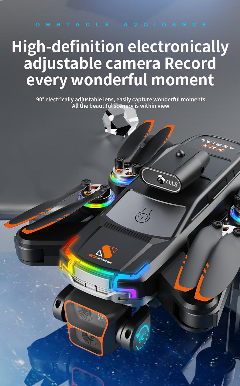 MAX Dual Camera Drone with Obstacle Avoidance, Brushless Motor, Dual Batteries, 4.3" HD Display Remote, Foldable RC Drone for Adults Beginners