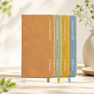 Pleated Leather Daily To-Do List Notebook - Stylish & Compact Planner for Every Day