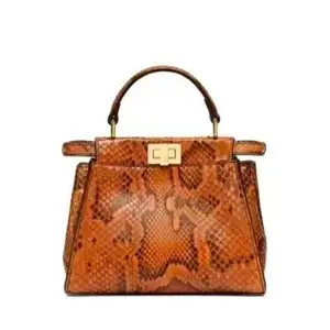 Pre-owned FENDI Pyt Crossbody Bags Peekaboo I SEE U Petite Caramel CPU1212