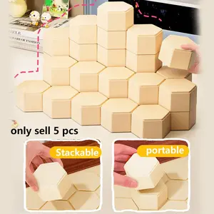 5-pack DIY figure display box with honeycomb block base. Its expandable and stackable design ensures compatibility with various items like models, figures, jewelry, and more. Ideal as a dust-proof, transparent Collectible Storage container for miniatures.
