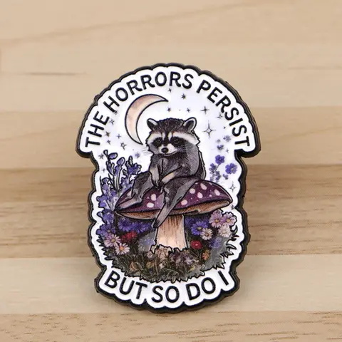 Adorable  Raccoon Enamel Brooch Pin, Lapel Pin, Personalized Zinc Alloy Badge, Unique Design Button, Fashion Accessory for Men  Women, Perfect Gift, Flower Brooch, Enamel Lapel Pins