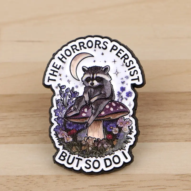 Adorable  Raccoon Enamel Brooch Pin, Lapel Pin, Personalized Zinc Alloy Badge, Unique Design Button, Fashion Accessory for Men  Women, Perfect Gift, Flower Brooch, Enamel Lapel Pins