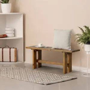 Farmhouse Solid Wood Bench, Entryway Bench for Hallway, Kitchen, Dining, Bedroom, Narrow Indoor Bench with Rustic Charm