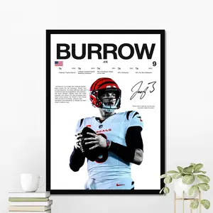 Joe Burrow Hardline Series Poster, Joe Burrow Signature Poster, Cincinnati Football Wall Art For Fans, Sport Gift For Men [UNFRAMED - PRINT ONLY]