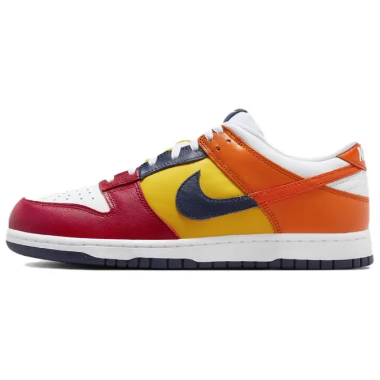 NIKE Dunk Low Japan QS 'What The' 2024 Men's/Unisex Leather Sneaker, Multi-color Low Top with Snug Fit, Limited Edition for Casual Streetwear, True Size, Us Sizes 6-12, Rubber, True To Size