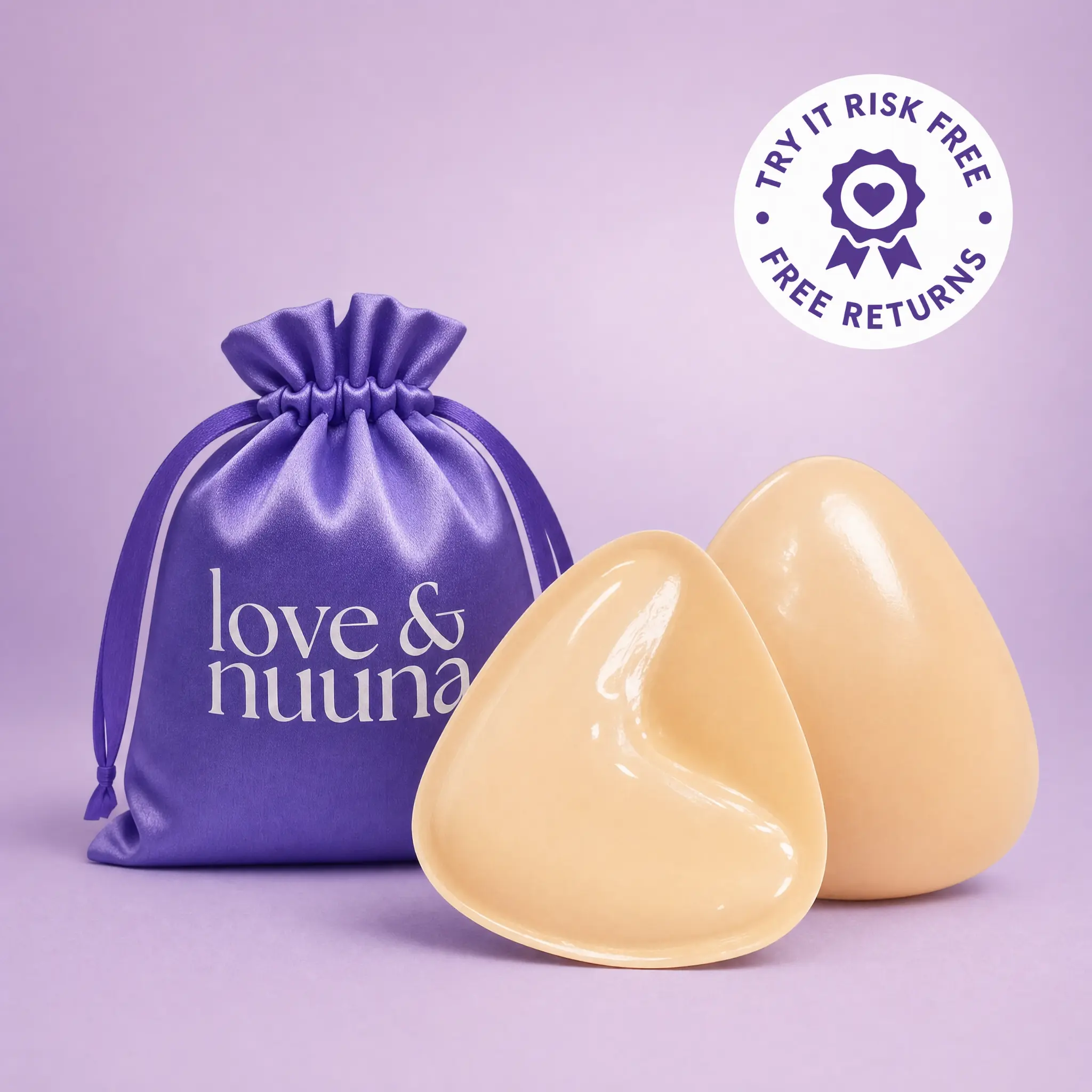 Love & Nuuna Ultra Lift Double Sided Adhesive Sticky Pushup Bra Inserts for Women - Boosts Up to 2 Cup Sizes, Sweat & Water-Resistant, Reusable Up to 40 Times