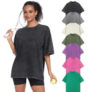 Womens Vintage Oversized T Shirts Acid Washed Baggy Cotton Tee Workout Gym Shirts Boyfriend Short Sleeve Tops