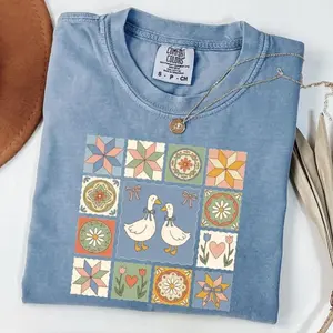 Comfort Colors T-Shirt Silly Goose Shirt, Retro Goose Graphic Tshirt, Cute Farm Animal Tee, Cottagecore Gift, Goose Lover Sweater
