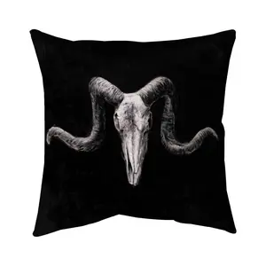 360 Stand 20x20 in. Skull Motif Polyester Print Pillow - Grunge Style, UV Resistant, Weather Resistant Outdoor Cushion for Bedroom Use, Uv Resistant Cushions, Weather Resistant Cushion