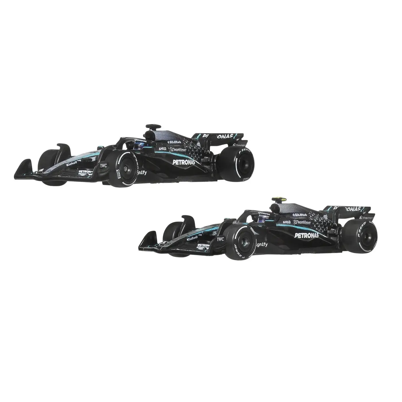 Hot Wheels F1 2-Pack 2025 Racing Premium Team Mercedes-AMG Russel #6 Kimi Antonelli #1 Diecast Model JMM93-7F