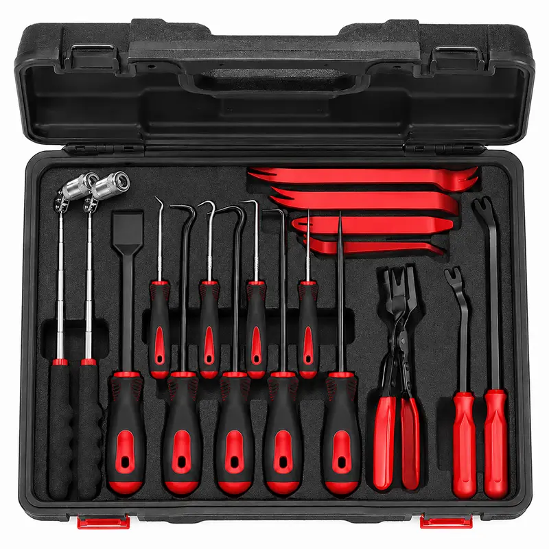 17PCS Auto Trim Removal Tool Kit, Car Door Panel Upholstery Clip Remover Tool Set for Automotive Interior Repair and Installation