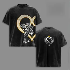 Sora Kingdom Hearts Keyblade Heartless Emblem Graphic Tee, Kingdom Hearts Sora Streetwear Shirt, Anime Game Crossover Vintage Style T-Shirt, Keyblade Wielder Aesthetic Unisex Tee,Anime Tee,Streetwear Fashion