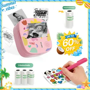 [Promoción]Mini impresora térmica de bolsillo con Bluetooth Incluye 3 rollos de etiquetas Impresora compacta sin tinta para fotos, apuntes de estudio, listas, recordatorios y diarios El regalo de cumpleaños ideal para niños y niñas summerwins