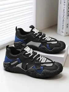 Men's Casual Sports Shoes, Agan Thick Sole, Versatile Commuter Sneakers, Colorblock Trendy Shoes, All-Season Men's Footwear