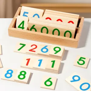 Wooden Number Cards Teaching Aid, Montessori Early Education Toy, Stem Educational Toy, Table Math Games, Includes 9 Sets, Perfect for Christmas, Easter, Halloween, Birthday Gifts