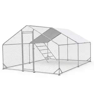 CHIKENCOOP Chicken Coop Large Metal House Chickens Pen Outdoor for More Than Chickens Poultry Cage with Waterproof Cover for Rabbits Duck Walk-in Chicken Runs for Yard with Cover Outdoor tiktokshopspringglowup