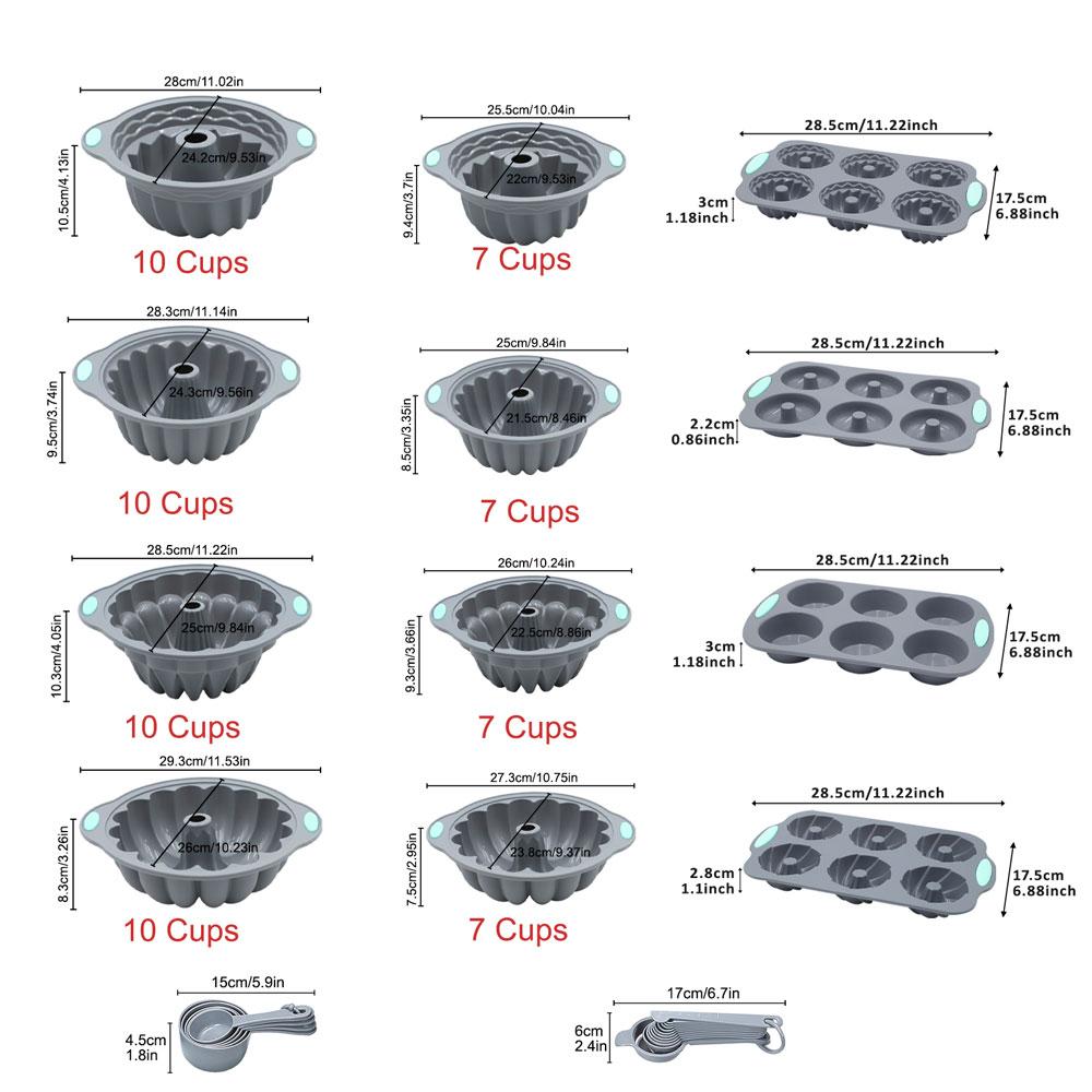 29/21/8 Pieces, Silicone Cake Pans,  Jello Mold, Silicone Molds for Homemade Cake, Bread and Jello, Non-Stick, elly, chocolate, custard, pound cakes, ring cakes, pumpkin cakes, and more. Perfect for the special occasions like parties, Easter gifts