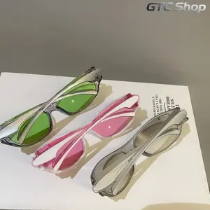 3-Piece Set Y2K Vintage Retro Oval Sunglasses for Men & Women, Green Translucent Full Frame, Lightweight HD PC Lenses Full UV Protection, Fashion Streetwear Shades for Raves Travel Daily Outfits