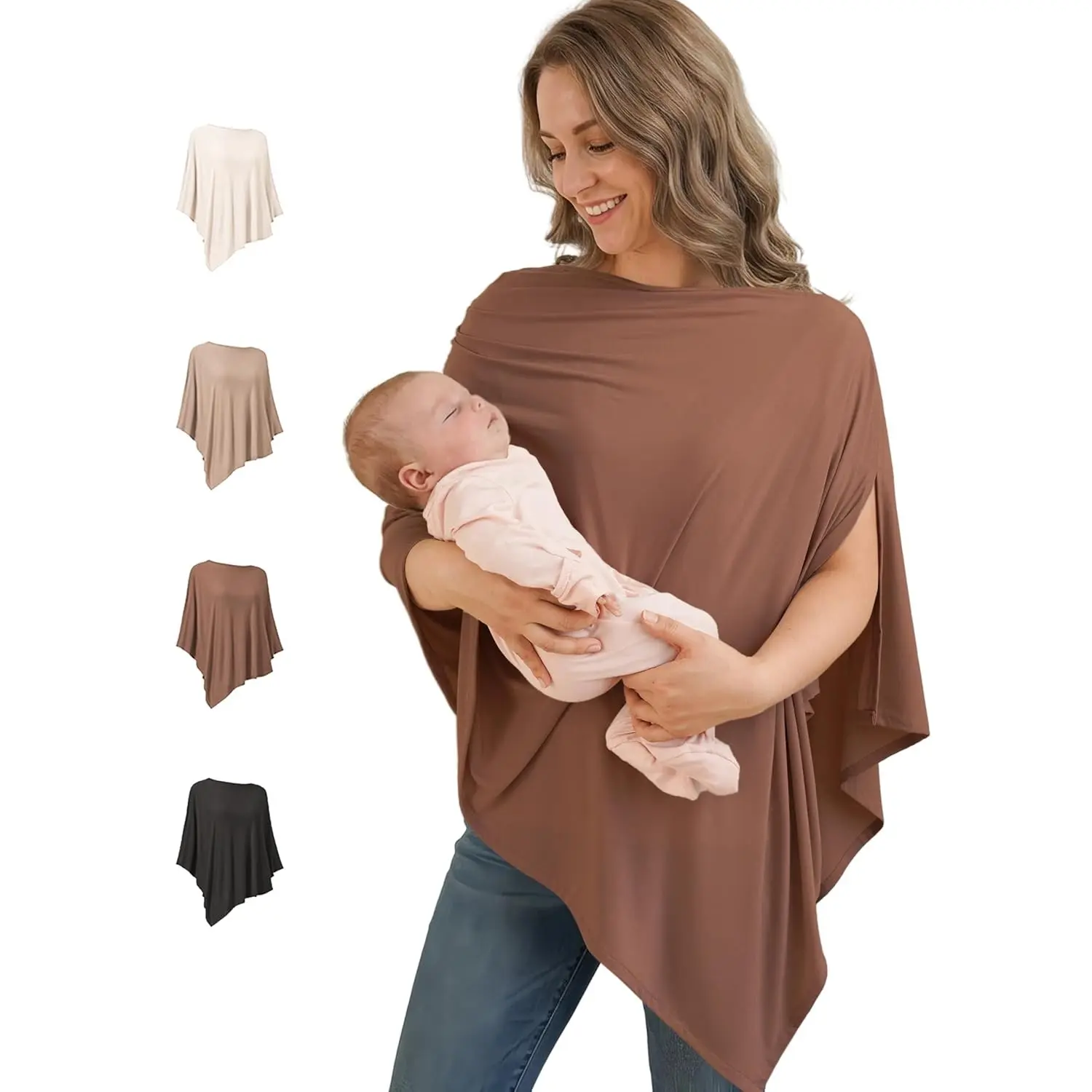 Breastfeeding Cover, Breathable Soft Privacy Cape, Multi-Use Nursing Shawl, Portable Breastfeeding Hood, Essential for Moms, Nursing Accessories