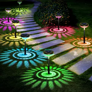 Nupostai Solar Pathway Lights, Multicolor & Warm White LED, IP67 Waterproof, Outdoor Garden Yard Lawn Landscape Decorative
