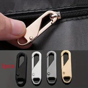 Portable tool free installation multi-purpose zipper head - press type installation universal metal zipper pendant pull tab for clothing and luggage.