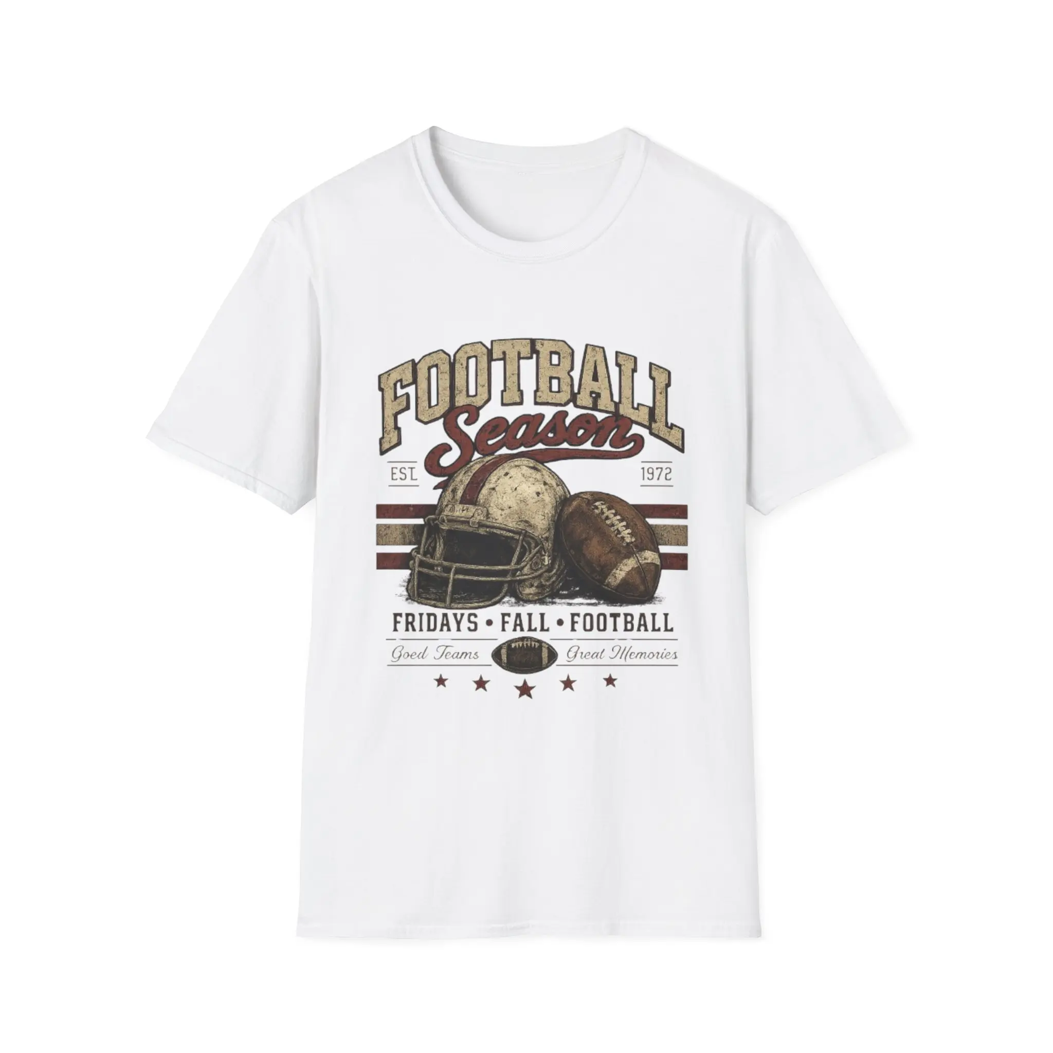 Vintage Football Season T-Shirt | Retro Helmet & Ball Design