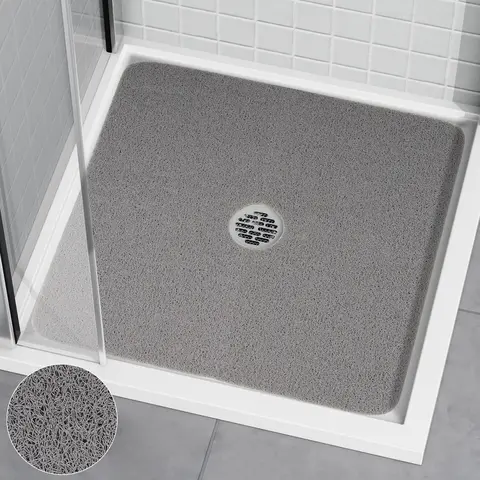 NiHome Non-Slip Shower Mat,27"x27"Square Shower Mat, Shower Floor Mat, Loofah Textured Comfort with Efficient Drainage to Fit for Bathroom accessories