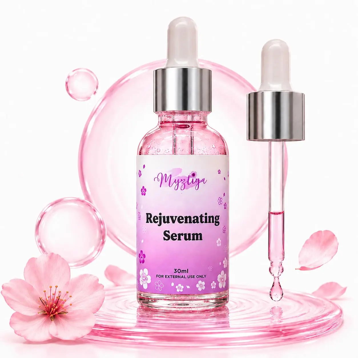 Myztiza Rejuvenating Serum – Hydrating Facial Serum with Collagen, Niacinamide, Retinol & Papaya Extract – Lightweight Moisture & Smooth Skin Formula for All Skin Types deep cera bakuchiol Natural Ginseng Vitamin C Brightening Acne Exfoliating
