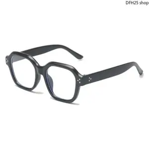 Unisex Retro Square Blue Light Blocking Eyeglasses, Lightweight Frame, Clear Lens for Computer Use, Daily Wear & Reading