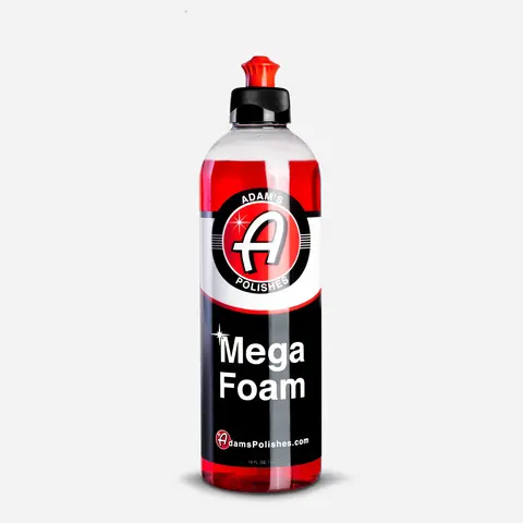 Adam's Mega Foam Foaming Car Shampoo - Concentrated 1-2 oz Detailing Product, Safe on Paint, Glass, and Rubber, Daily Driver Detail Car Washing Supply with Juicy Suds for Luxe Wash Days