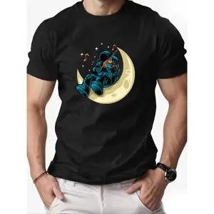 Men'S Astronaut Pattern Summer Casual Short-Sleeve T-Shirt