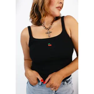 BLACK FRIDAY DEAL: Cherry Pop Tank in Black- FINAL SALE