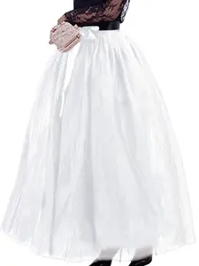 928 - Plus Size Women's Adult Maxi Length Tutu Tulle Skirt White