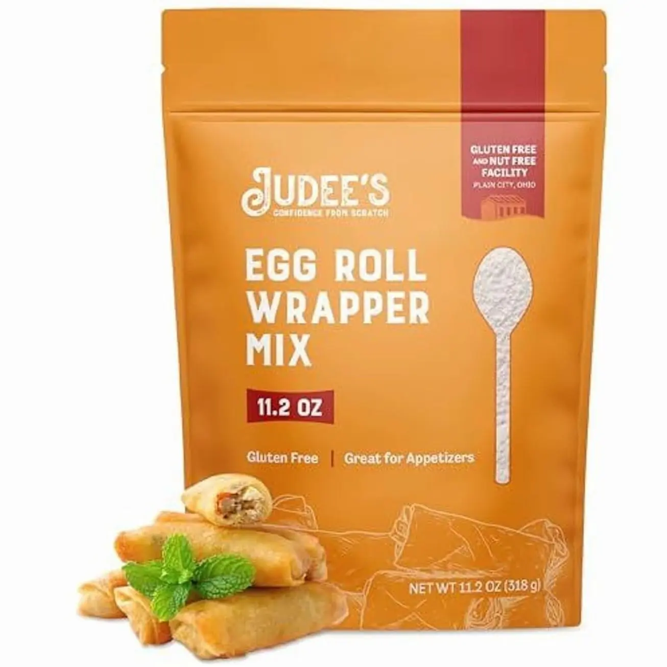 Judee's Egg Roll and Wonton Wrapper Mix - 11 oz - Great for Frying Crispy Egg Rolls or Steaming Savory Wontons - Delicious and 100% Gluten Free - Ideal for Appetizers and Asian Dishes