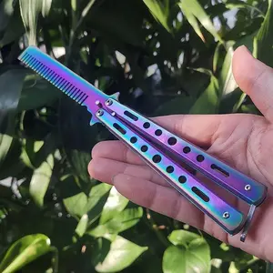 Stainless Steel Folding Comb, 1 Count Portable Beard Brush, Professional Hair Styling Tool for Men & Women, Durable Hairdressing Comb