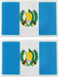 Guatemala Flag Patch Guatemala PVC Rubber Hook & Loop Fastener Patch for Hats, Tactical Bags, Jackets, Clothes Patch Team Military Patch（ 2 Pack）